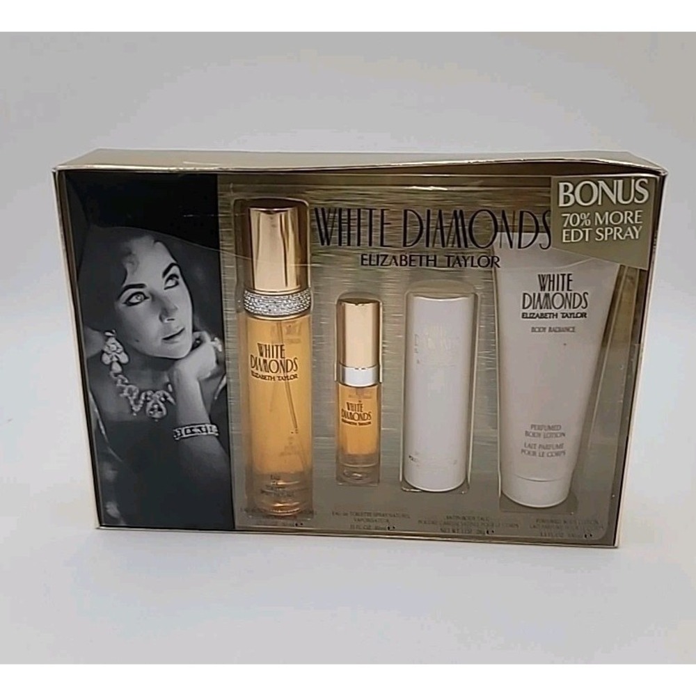 White Diamonds by Elizabeth Taylor, 4 Piece Gift Set women (With 1.7oz)